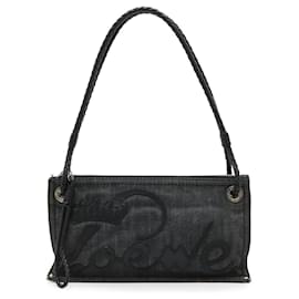 Borsa shopper Loewe Denim Leather Crown