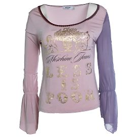 Moschino Jeans, Top rosa com mangas de babados
