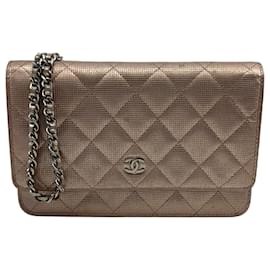 Chanel WOC Wallet on Chain Rosé Metallic Mesh Effect