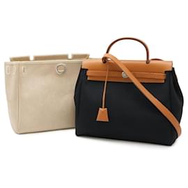 Sac à main 2WAY Hermes Herbag PM Noir Beige - Hermès