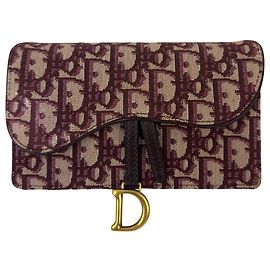 Borsa a tracolla clutch Christian Dior Oblique Saddle Bordeaux