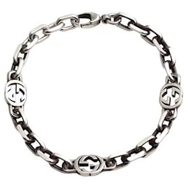 Gucci Silbernes GG Logo Kettenarmband