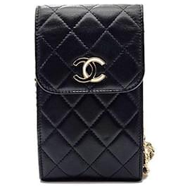 Chanel Mini Crossbody-Tasche mit Kette - Handyhülle aus Lammleder
