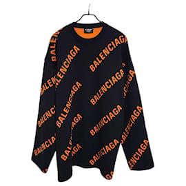 Maglia oversize in maglia con logo intarsia multicolore - Balenciaga