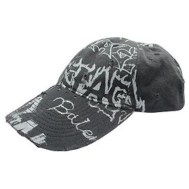 Balenciaga Cappellino da Baseball Graffiti Grigio Carbone Edizione Limitata