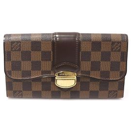 Louis Vuitton Portafoglio Cecilia in tela Damier Ebene