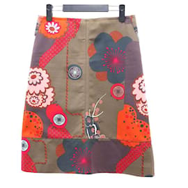 Falda caqui con estampado floral - Kenzo