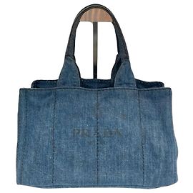 Prada Denim Canapa Tote Bag