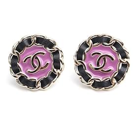 Chanel Orecchini a catena viola e argento