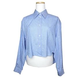 Camisa de rayas azules y strass - Sandro