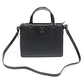 Salvatore Ferragamo Tote Tracy Vara in Saffiano nero