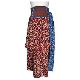 Marni Falda cruzada de seda y algodón multicolor