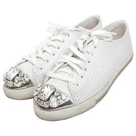 Miu Miu Weiße Kristall-Sneaker