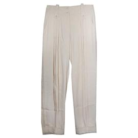 Pantalones plisados de seda beige - Dior