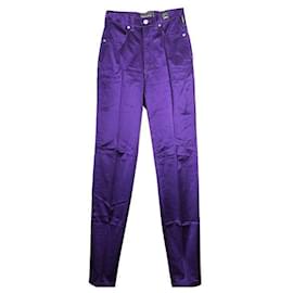 Pantalones de satén violeta - Versace