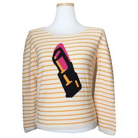 Top de punto a rayas naranja Sonia by Sonia Rykiel