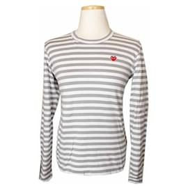 T-Shirt aus weißer und grauer Baumwolle - Comme Des Garcons