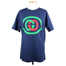 Oversized T-Shirt mit Interlocking-Muster Navy - Gucci