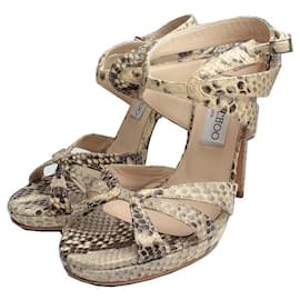 Sandali con tacco alto con cinturino in pitone - Jimmy Choo