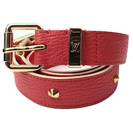 Suhali Gold Studded Gürtel Korallenrot - Louis Vuitton