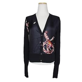Cardigan in maglia di cotone con bordi in seta - Salvatore Ferragamo