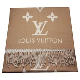Louis Vuitton Stola in cashmere beige con frange