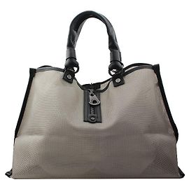 Moncler Grande Tote Bag in Mesh con Bordi in Pelle di Vitello