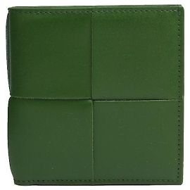 Bottega Veneta Cassette Portemonnaie Olivengrün