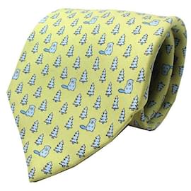 Hermès Blue Beaver Silk Tie