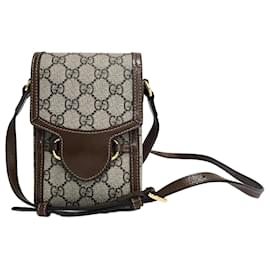 Gucci Sac bandoulière en toile GG Supreme avec mors de cheval marron