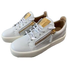 Giuseppe Zanotti Maryland Weiß Goldbeschichtete Damen-Sneaker