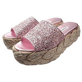 Miu Miu Espadrilles glitterate rosa