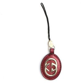 Gucci Charm per borsa in pelle con logo GG