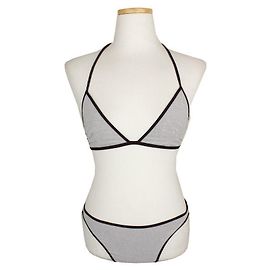 Hermès Bikini con allacciatura al collo beige e marrone scuro