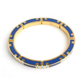 Bracciale Rigido Blue Gold Logo - Tory Burch