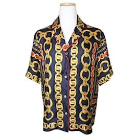 Camisa de seda con estampado de cadena dorada - Sandro