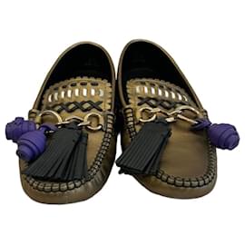 Mocassini Tod's Gommino in pelle dorata metallizzata