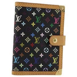 LOUIS VUITTON Agenda PM Monogram Multicolor Day Cover Black R20895 Auth 176772V
