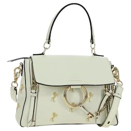 Borsa Chloe Fay in pelle 2way White Gold Auth am11624V - Chloé