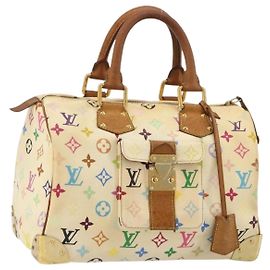 Borsa LOUIS VUITTON Monogram Multicolor Speedy 30 Bianco M92643 LV Auth 179817
