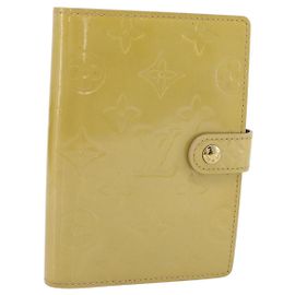 LOUIS VUITTON Vernis Agenda PM Day Planner Cover Beige R21001 LV Auth BA12970A