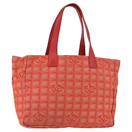 CHANEL Nuova Borsa Tote Travel in Nylon Rosso Argento CC Auth BA12813