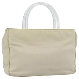 Borsa PRADA Nylon Avorio Argento Auth 181436