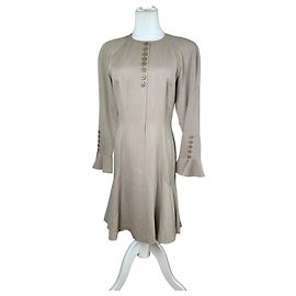 Vestido vintage Dior de mezcla de seda Y2K Beige