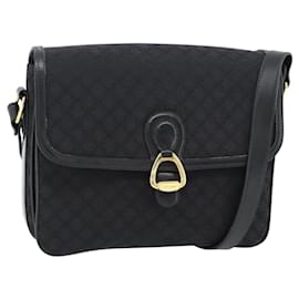 Borsa a tracolla CELINE Macadam Canvas Nero Oro Auth 180571A - Céline