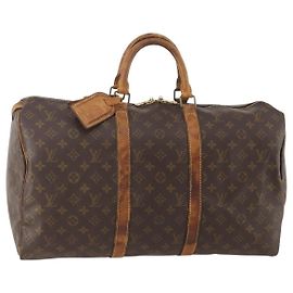 LOUIS VUITTON Monogram Keepall 50 Boston Tasche M41426 LV Auth 181189
