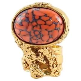 Bague dorée - Yves Saint Laurent