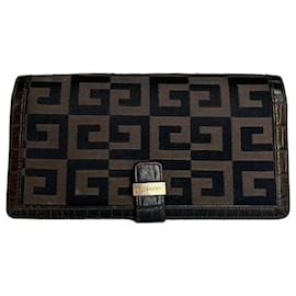 Vintage Givenchy Canvas Portemonnaie Schwarz