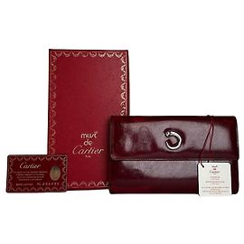 Cartera de charol vintage Cartier burdeos