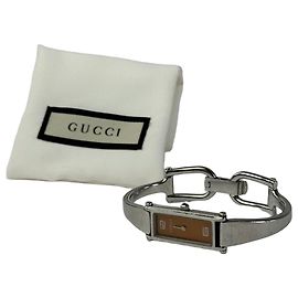 Relógio pulseira vintage Gucci em aço inoxidável Y2K Laranja Prata